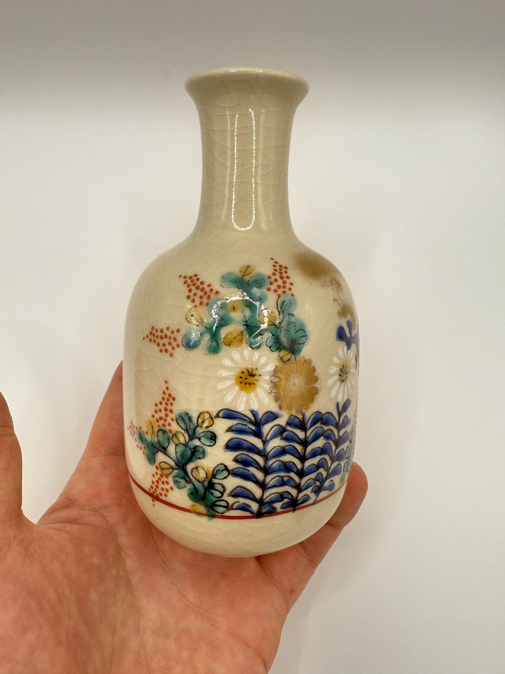 Sake jar set (with 3cups) 九谷焼き(KUTANI-YAKI)
