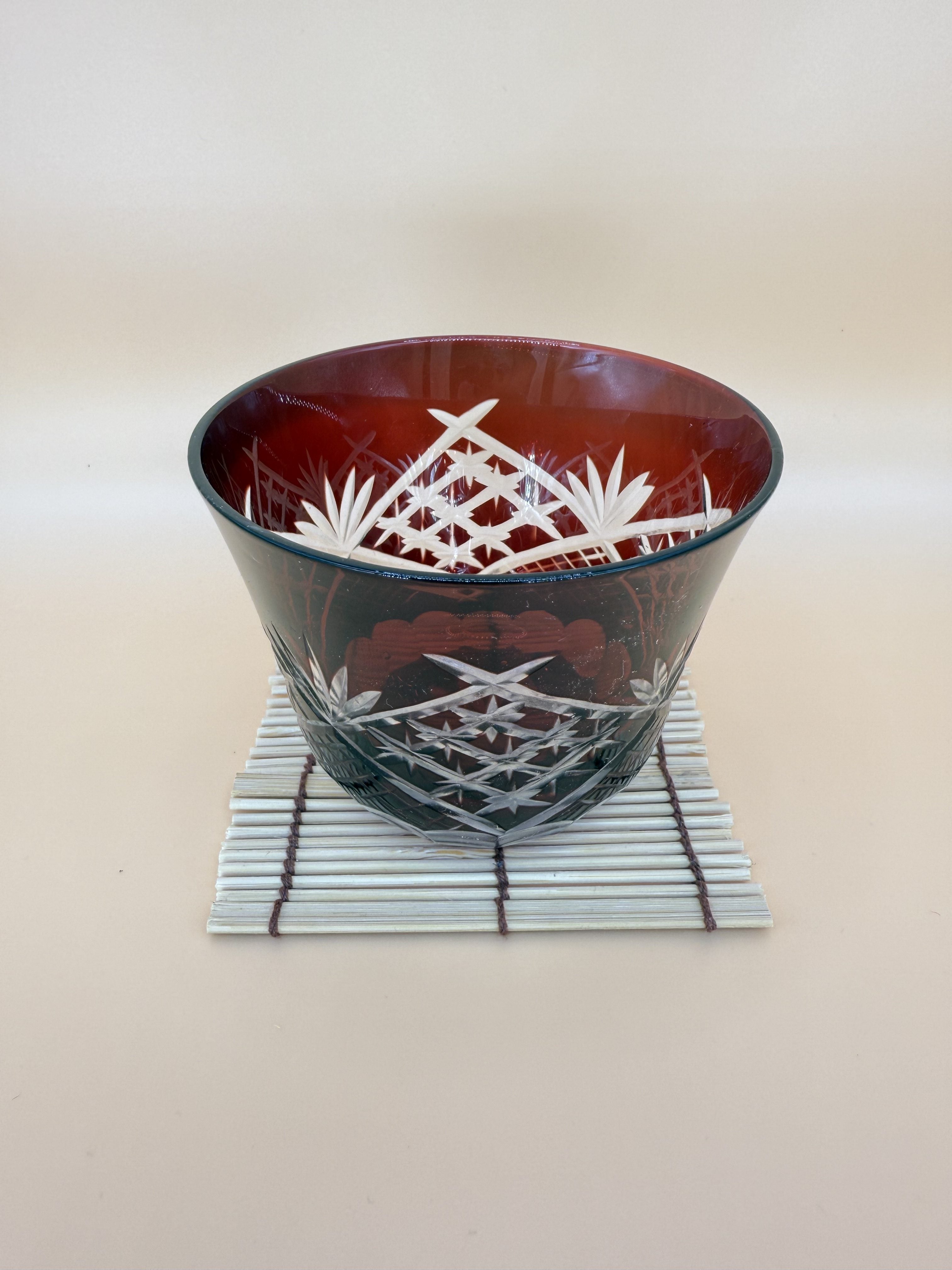 Kyoto Kiriko-Glass red