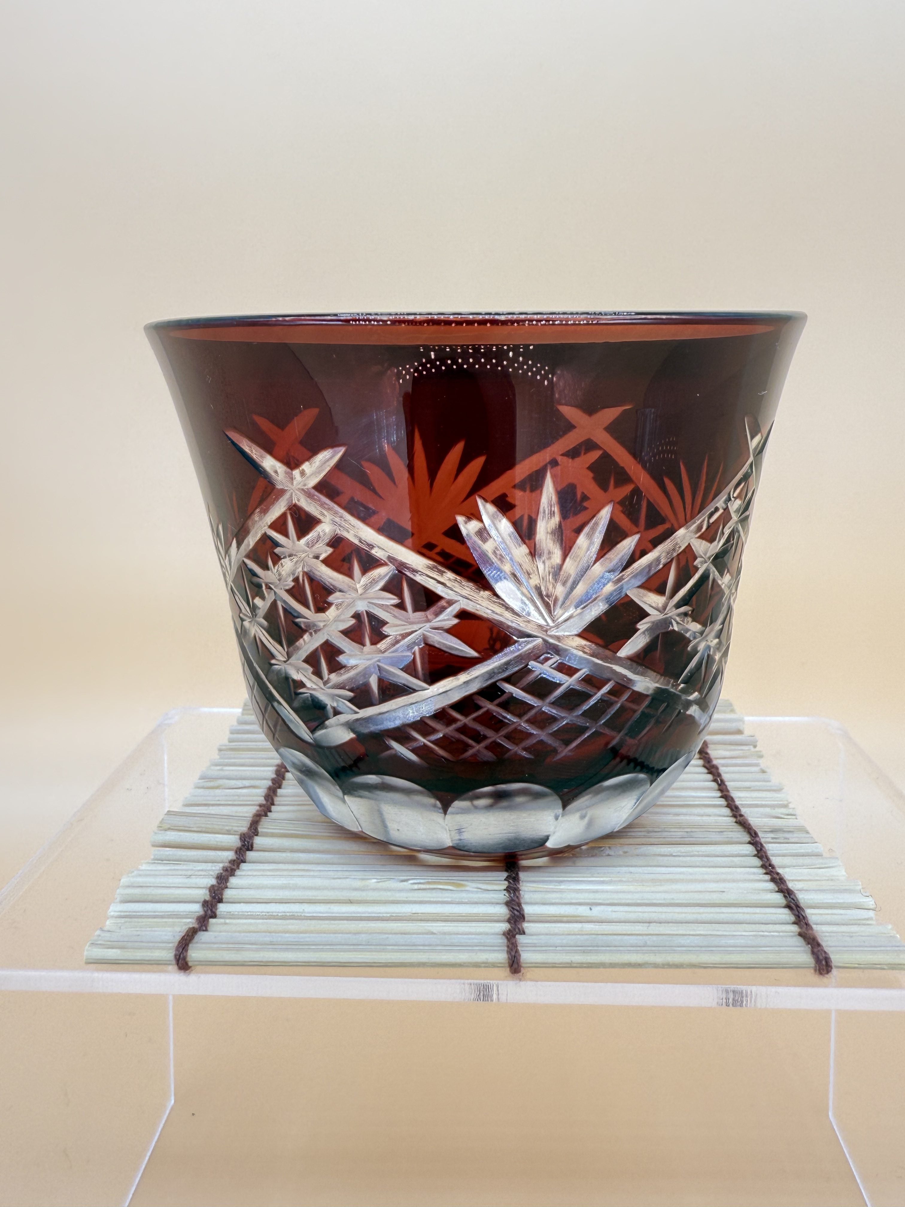 Kyoto Kiriko-Glass red