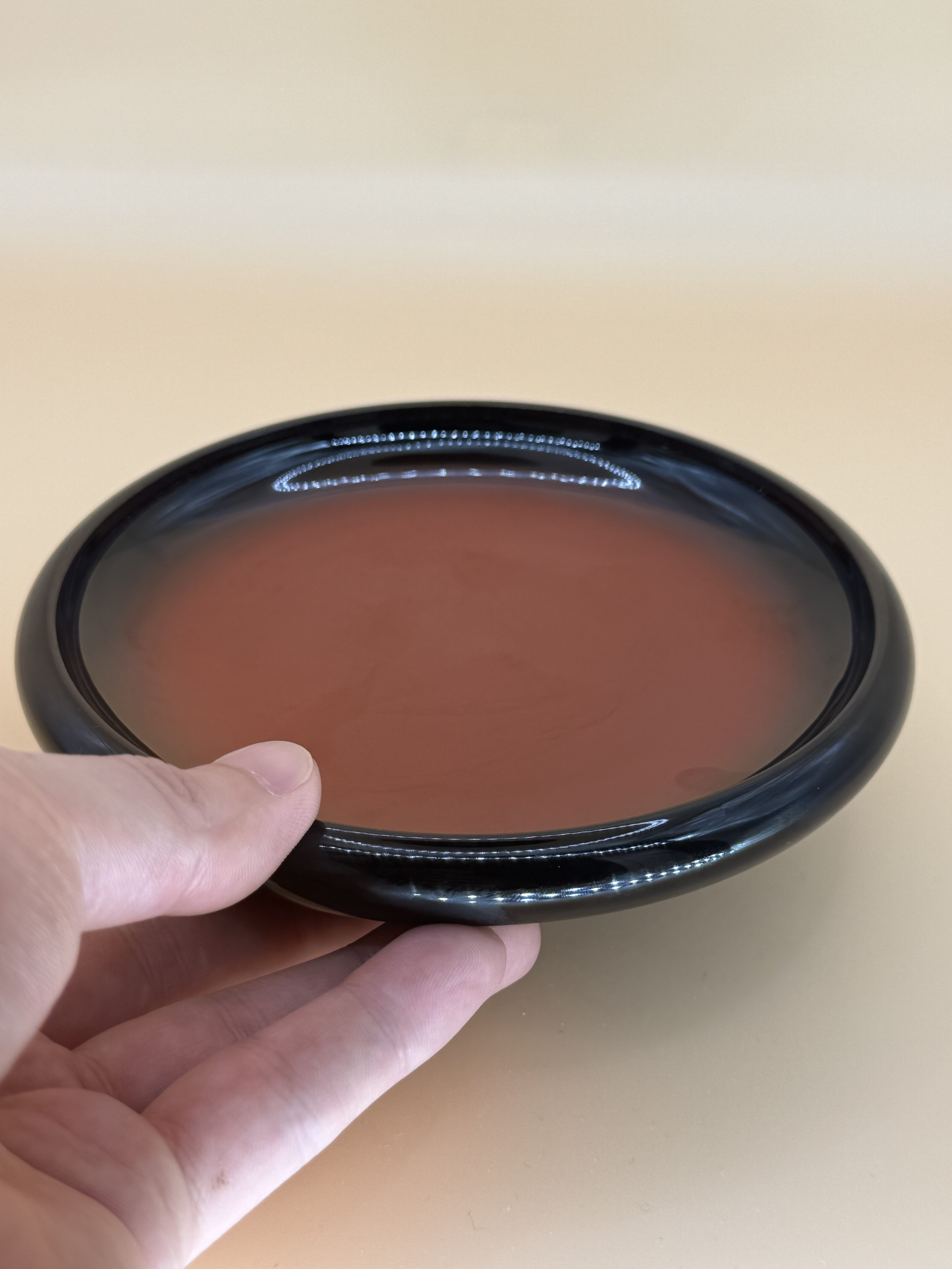 Lacquered Serving Tray – Vermilion & Midnight Black - 漆塗りお盆